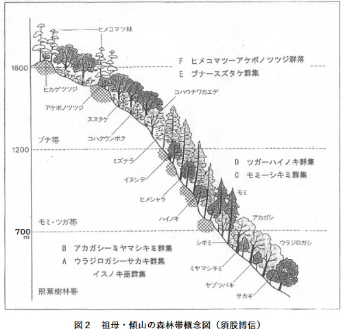 図１ 植生の地域性区分図